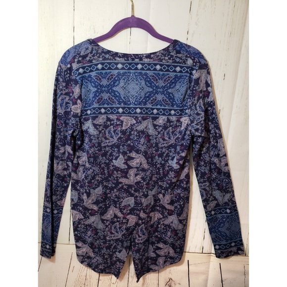 **SALE** LUCKY BRAND purple paisley top S - Picture 2 of 5